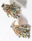 Fashion Ab Color Multi-layer Diamond Earrings
