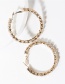 Fashion Gold No. 7 Large Circle Outer Ring With Diamond Earrings