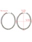Fashion Silver No. 7 Large Circle Outer Ring With Diamond Earrings