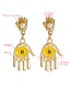 Fashion White Multilayer Alloy Palm Drops Eyes With Pearl Earrings