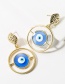Fashion Blue Multilayer Alloy Ring Resin Eye Earrings