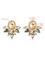 Fashion Gold Multi-layer Drop-shaped Oval Acrylic Diamond Earrings