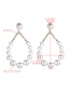 Fashion White  Silver Needle Drop-shaped Half-studded Imitation Pearl Earrings