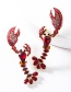 Fashion Red Acrylic Diamond Lobster Earrings
