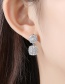 Fashion Platinum-t04e21 Square Copper Inlay Zircon Earrings