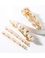 Fashion Gold Imitation Pearl Hair Clip Four-piece