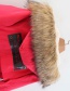Fashion Dark Pink Long Thick Padded Coat In Hooded Fur Collar