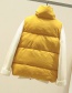 Fashion Yellow Diagonal Zipper Thick Cotton Vest