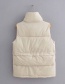 Fashion White Single-breasted Collar Cotton Vest