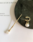 Fashion Gold Metal Plated With Natural Pearl Asymmetrical Earrings