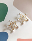 Fashion Pentagram Sterling Silver Needle Five-pointed Star Pearl Stud Earrings