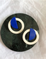 Fashion Blue Asymmetric Big Circle Earrings