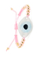 Fashion Suit Pink Rice Beads Woven Eye Bracelet