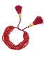 Fashion Red Mizhu Weaving Love Eye Crystal Tassel Bracelet