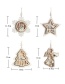 Fashion White Five-pointed Star With Light Pendant Wooden Twine Christmas Tree Pendant