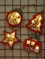 Fashion Red Wooden Hollow With Light Pendant Five-pointed Star Openwork Wooden Christmas Tree Pendant