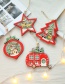 Fashion Red Wooden Cutout With Light Pendant Christmas Ball Openwork Wooden Christmas Tree Pendant