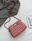 Fashion Red Woolen Plaid Chain Crossbody Shoulder Bag