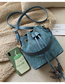 Fashion Blue Woolen Belt Tassel Crossbody Shoulder Bag