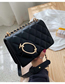 Fashion Black Chain Rhombic Embroidery Shoulder Bag