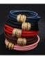 Fashion Black Copper Inlaid Zirconium Multi-turn Leather Bracelet