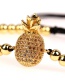 Fashion Gold Fruit Pineapple Adjustable Micro-inlay Zircon Bead Bracelet
