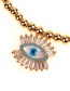 Fashion Gold Eye Long Eyelashes With Diamond Drop Bracelet