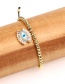 Fashion Gold Eye Long Eyelashes With Diamond Drop Bracelet