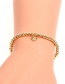 Fashion Gold Gold-plated Micro-inlaid Zircon Heart-shaped Copper Gold Beads Woven Bracelet
