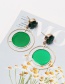 Fashion Green Geometric Round Earrings