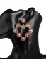 Fashion Black Diamond Heart-shaped Crystal Earrings