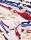 Fashion Navy Fine Twist Braided Tassel Belt