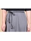 Fashion Gray Korean Velvet Knotted Woven Bow Thin Belt