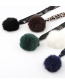 Fashion Black Pompom Flower Woolen Rabbit Tassel Tassel Waist Chain