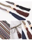 Fashion Navy Tassel Fringed Thin Belt