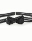 Fashion Black Pearl Bow Elastic Waist Chain