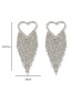 Fashion Silver Heart-shaped Diamond Stud Earrings