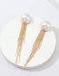 Fashion Gold Alloy Fringed Pearl Earrings
