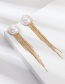 Fashion Gold Alloy Fringed Pearl Earrings