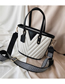 Fashion Black Broadband Embroidery Line Shoulder Bag Diagonal Cross Package