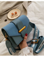 Fashion Blue Wide Shoulder Strap Sanding Messenger Bag