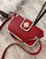 Fashion Brown Lingge Embroidery Thread Shoulder Bag