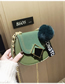 Fashion Green Frosted Wool Ball Chain Shoulder Messenger Bag