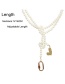 Fashion Creamy-white Imitation Pearl Lock Love Necklace