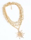 Fashion Gold Sun Flower Multi-layer Necklace