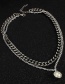 Fashion Gun Black Alloy Pearl Double Layer Necklace