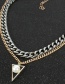 Fashion Gun Black Triangle Pendant Double Necklace