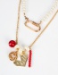 Fashion Gold Locked Love Imitation Pearl Necklace