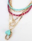 Fashion Gold Natural Agate Stone Multi-layer Necklace