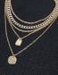 Fashion Gold Multi-layer Round Necklace